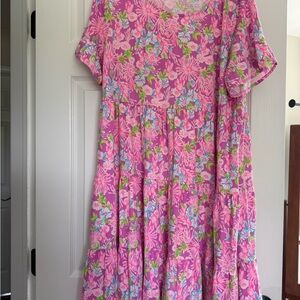 Lilly Pulitzer Pastel Floral Fabric Sundress XXL